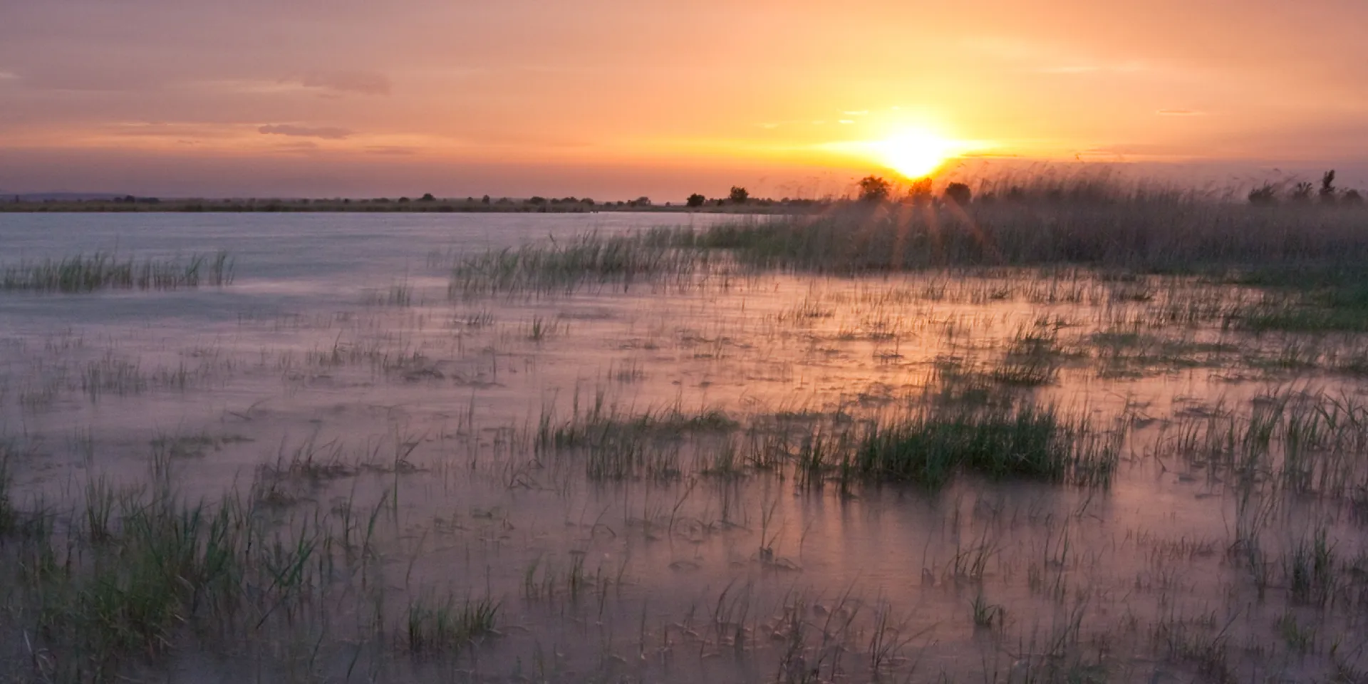 Salzlacke bei Sonnenuntergang