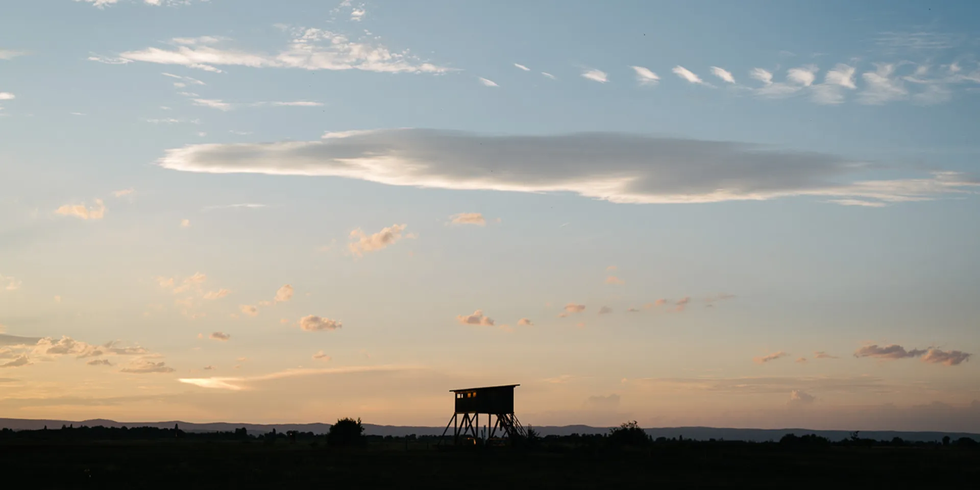 Hochstand bei Abendstimmung